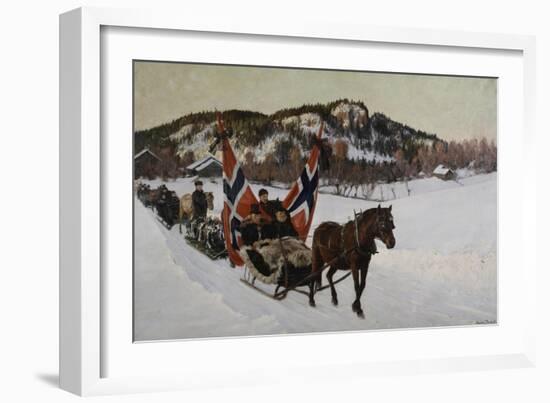 Enterrement d'un marin à la campagne en Norvège-Nils Gustav Wentzel-Framed Giclee Print