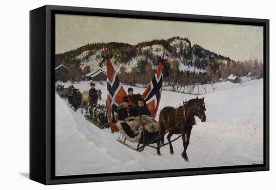 Enterrement d'un marin à la campagne en Norvège-Nils Gustav Wentzel-Framed Stretched Canvas