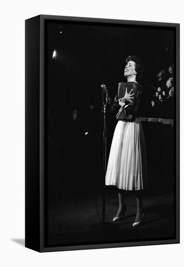 Entertainer Carol Burnett Singing a Comic Song About John Foster Dulles Who She Introduced, 1957-Yale Joel-Framed Stretched Canvas