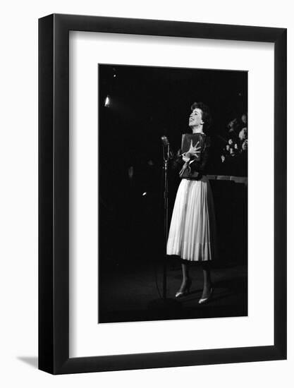 Entertainer Carol Burnett Singing a Comic Song About John Foster Dulles Who She Introduced, 1957-Yale Joel-Framed Premium Photographic Print