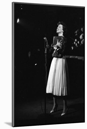Entertainer Carol Burnett Singing a Comic Song About John Foster Dulles Who She Introduced, 1957-Yale Joel-Mounted Premium Photographic Print