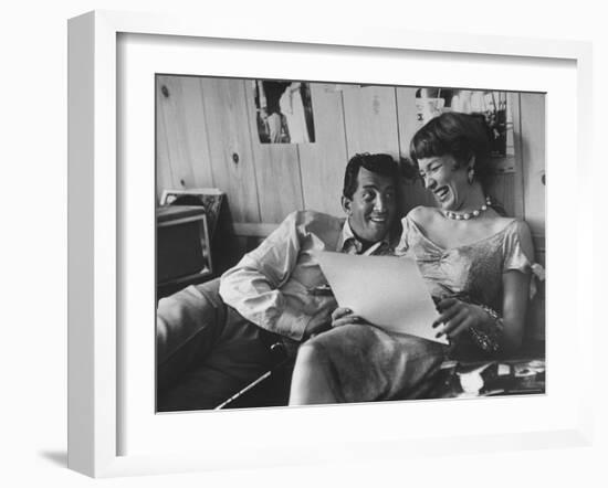 Entertainer Dean Martin Rehearsing a Scene with Actress Shirley MacLaine-Allan Grant-Framed Premium Photographic Print