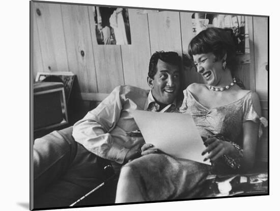 Entertainer Dean Martin Rehearsing a Scene with Actress Shirley MacLaine-Allan Grant-Mounted Premium Photographic Print