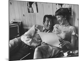 Entertainer Dean Martin Rehearsing a Scene with Actress Shirley MacLaine-Allan Grant-Mounted Premium Photographic Print