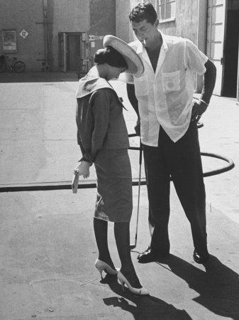 Entertainer Dean Martin Talking with Actress Pier Angeli on the Lot of a  Studio' Premium Photographic Print - Allan Grant 