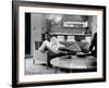 Entertainer Dean Martin Yawning at Home-Allan Grant-Framed Premium Photographic Print