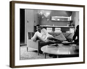 Entertainer Dean Martin Yawning at Home-Allan Grant-Framed Premium Photographic Print