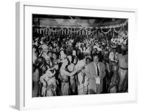 Entertainer Orson Welles Attending the Rio de Janerio Carnival Celebration-Hart Preston-Framed Premium Photographic Print