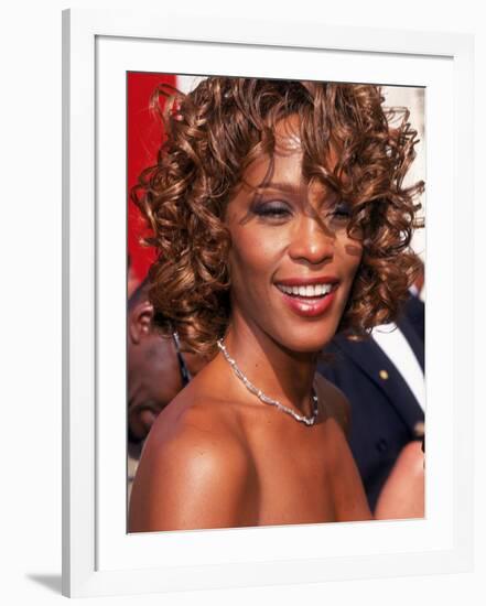 Entertainer Whitney Houston at 50th Annual Grammy Awards-Mirek Towski-Framed Premium Photographic Print