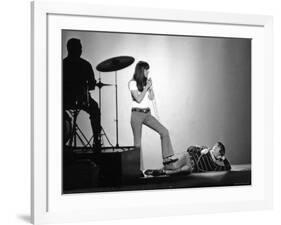 Entertainers Cher and Sonny Bono Singing on TV Program "Shindig."-Bill Ray-Framed Premium Photographic Print