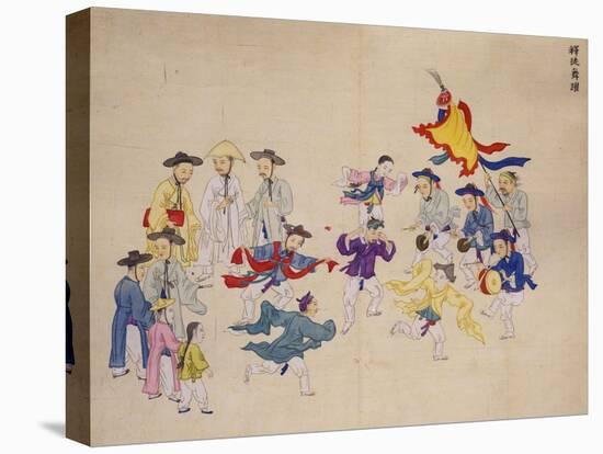 Entertainers Dancing-Kim Junkeun-Stretched Canvas