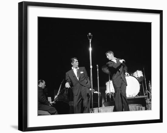 Entertainers Dean Martin and Jerry Lewis Performing-null-Framed Premium Photographic Print