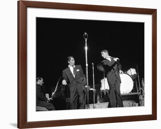 Entertainers Dean Martin and Jerry Lewis Performing-null-Framed Premium Photographic Print