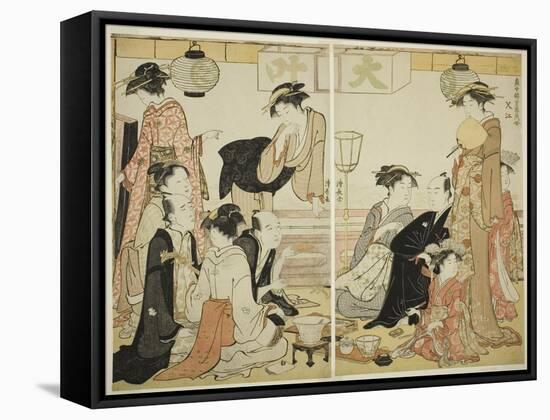 Entertainers of Nakazu, C.1784-Torii Kiyonaga-Framed Stretched Canvas