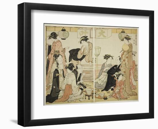 Entertainers of Nakazu, C.1784-Torii Kiyonaga-Framed Giclee Print