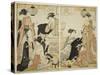 Entertainers of Nakazu, C.1784-Torii Kiyonaga-Stretched Canvas