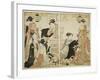 Entertainers of Nakazu, C.1784-Torii Kiyonaga-Framed Giclee Print