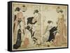 Entertainers of Nakazu, C.1784-Torii Kiyonaga-Framed Stretched Canvas