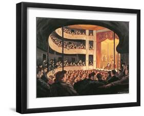 Entertainment at the Garrison Theatre, Bayeux, 1946-Paul Goranson-Framed Giclee Print