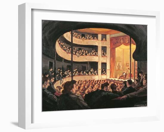 Entertainment at the Garrison Theatre, Bayeux, 1946-Paul Goranson-Framed Giclee Print