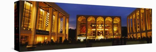 Entertainment Building Lit Up at Night, Lincoln Center, Manhattan, New York City-null-Stretched Canvas