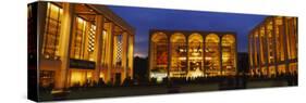 Entertainment Building Lit Up at Night, Lincoln Center, Manhattan, New York City-null-Stretched Canvas