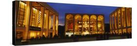 Entertainment Building Lit Up at Night, Lincoln Center, Manhattan, New York City-null-Stretched Canvas