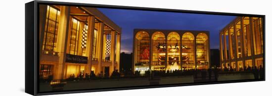 Entertainment Building Lit Up at Night, Lincoln Center, Manhattan, New York City-null-Framed Stretched Canvas