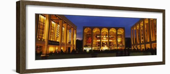 Entertainment Building Lit Up at Night, Lincoln Center, Manhattan, New York City-null-Framed Photographic Print