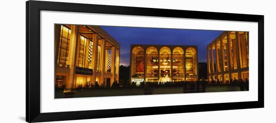 Entertainment Building Lit Up at Night, Lincoln Center, Manhattan, New York City-null-Framed Photographic Print