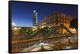 Entertainment District, Bricktown, Oklahoma City, Oklahoma, USA-Walter Bibikow-Framed Stretched Canvas