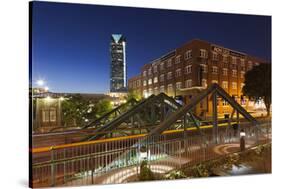 Entertainment District, Bricktown, Oklahoma City, Oklahoma, USA-Walter Bibikow-Stretched Canvas