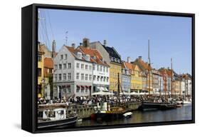 Entertainment District Nyhavn, Copenhagen, Scandinavia-Axel Schmies-Framed Stretched Canvas