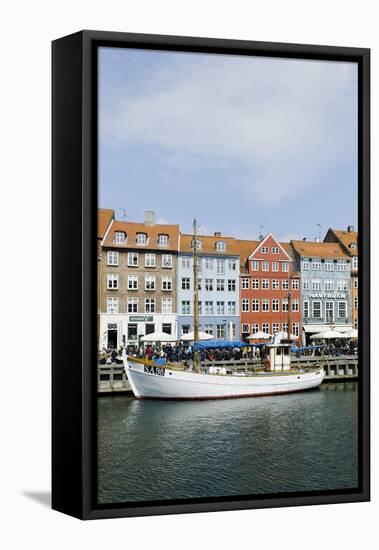 Entertainment District Nyhavn, Tourists, Copenhagen, Denmark, Scandinavia-Axel Schmies-Framed Stretched Canvas