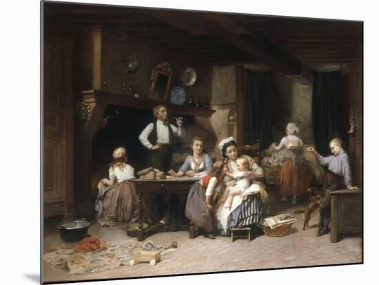 Entertainment for the Baby, 1876-Charles Auguste Lobbedez-Mounted Giclee Print