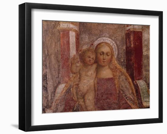 Enthroned Madonna and Child from Basilica of San Giulio, Island of San Giulio, Orta San Giulio-null-Framed Giclee Print