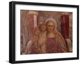 Enthroned Madonna and Child from Basilica of San Giulio, Island of San Giulio, Orta San Giulio-null-Framed Giclee Print