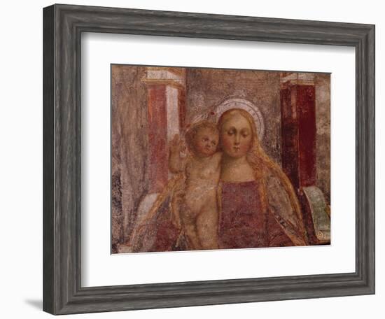 Enthroned Madonna and Child from Basilica of San Giulio, Island of San Giulio, Orta San Giulio-null-Framed Giclee Print