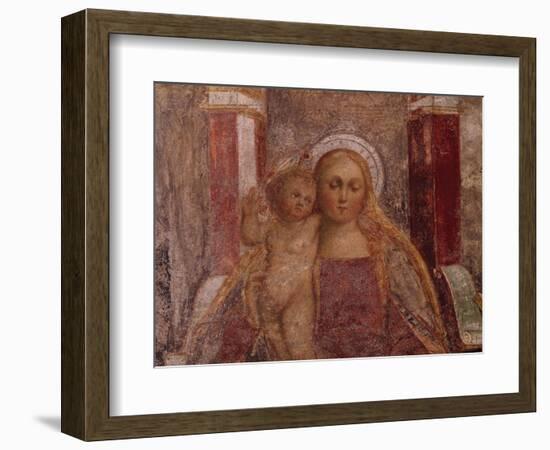 Enthroned Madonna and Child from Basilica of San Giulio, Island of San Giulio, Orta San Giulio-null-Framed Giclee Print