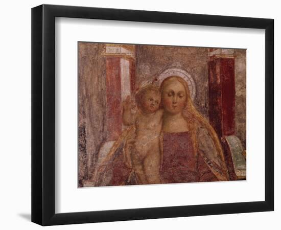 Enthroned Madonna and Child from Basilica of San Giulio, Island of San Giulio, Orta San Giulio-null-Framed Giclee Print