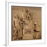 Enthroned Madonna and Child, St George and Figure Praying-Antonio Lombardi-Framed Giclee Print