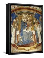 Enthroned Madonna and Child with Angels-null-Framed Stretched Canvas