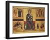 Enthroned Madonna and Child with Four Marian Stories-Margarito d'Arezzo-Framed Giclee Print