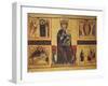 Enthroned Madonna and Child with Four Marian Stories-Margarito d'Arezzo-Framed Giclee Print