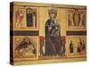 Enthroned Madonna and Child with Four Marian Stories-Margarito d'Arezzo-Stretched Canvas