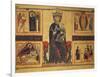 Enthroned Madonna and Child with Four Marian Stories-Margarito d'Arezzo-Framed Giclee Print