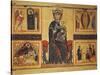 Enthroned Madonna and Child with Four Marian Stories-Margarito d'Arezzo-Stretched Canvas