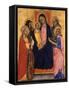 Enthroned Madonna and Child with Four Saints, C.1400-null-Framed Stretched Canvas