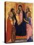 Enthroned Madonna and Child with Four Saints, C.1400-null-Stretched Canvas