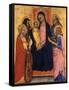 Enthroned Madonna and Child with Four Saints, C.1400-null-Framed Stretched Canvas